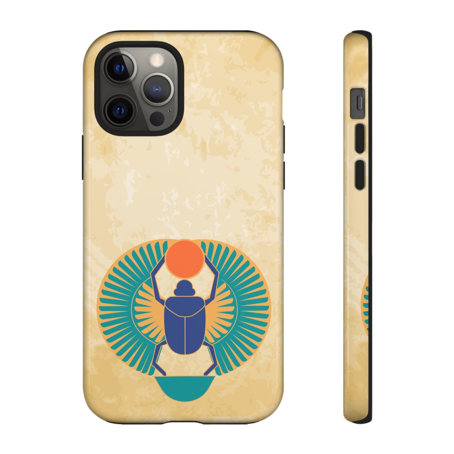 Ancient Egyptian Scarab Beetle Tough Phone Case - Symbol of Rebirth Design, Mythological Art, Compatible with iPhone, Galaxy, and Google