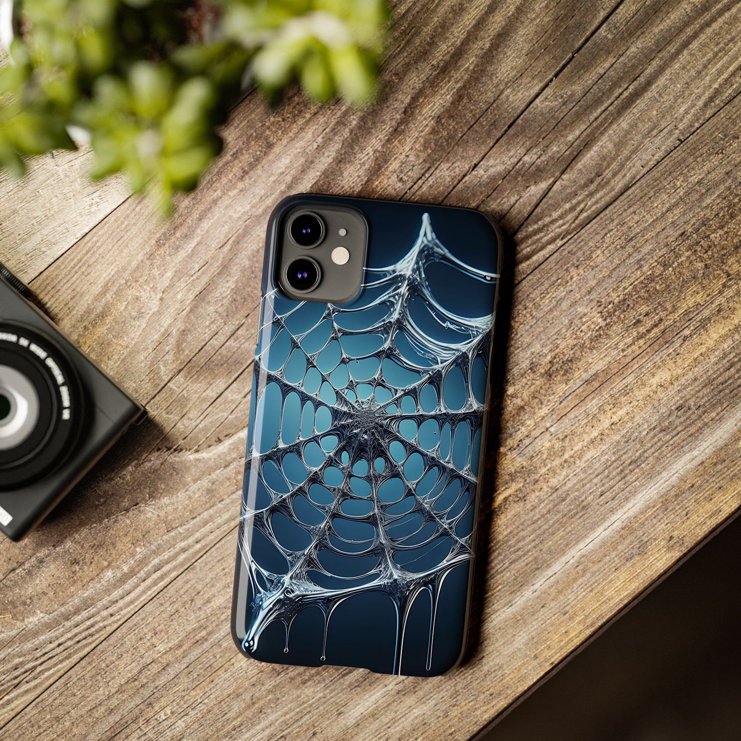 Spider Web Slim Phone Case - Artistic Design for Halloween, Unique Gift, Phone Accessories, Trendy Tech Style, Eco-Friendly Case