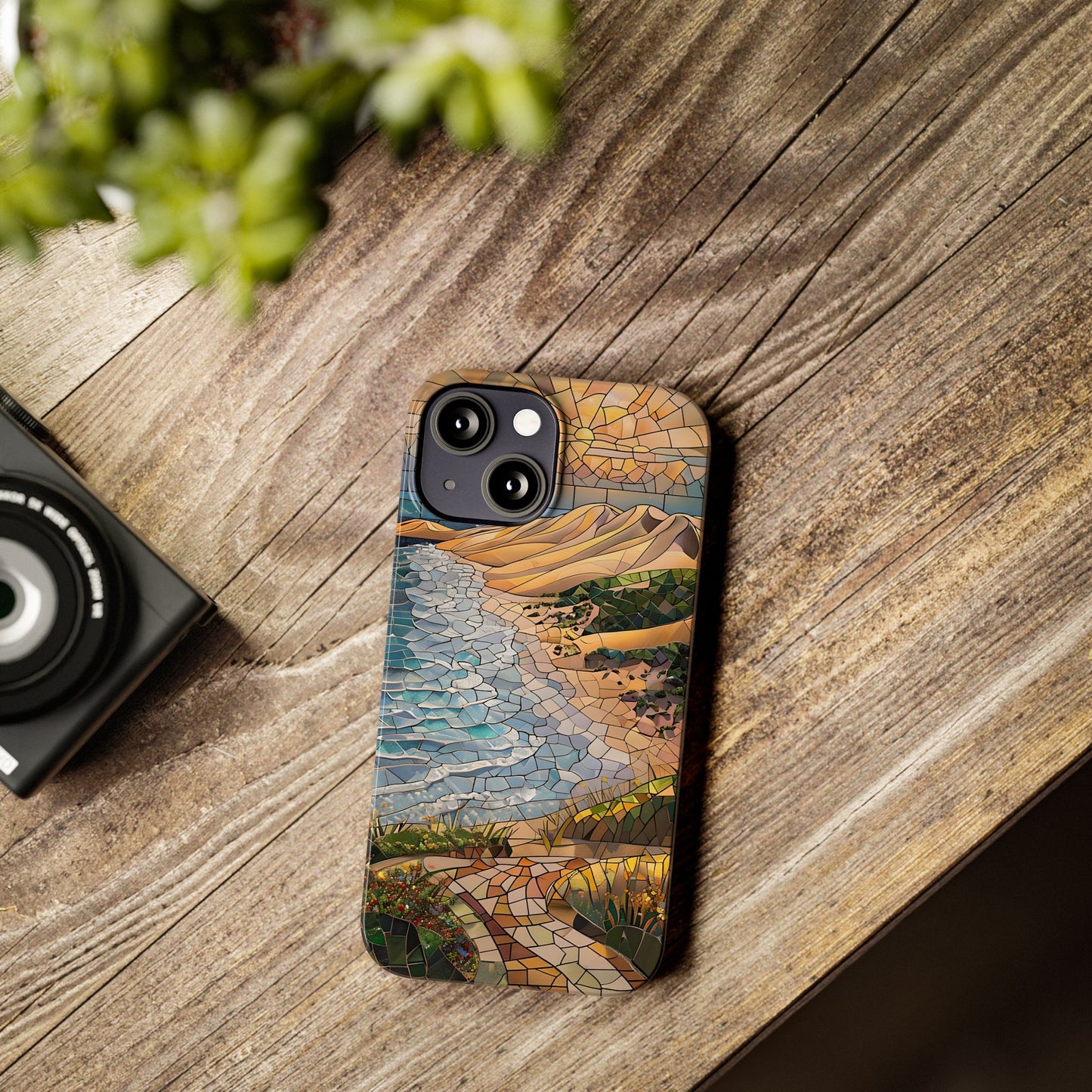 Indiana Dunes National Park Michigan Slim Phone Case, Mosaic Phone Case, East U.S. Nature Art, Coastal Chic, Ocean Lovers, Nature Inspired