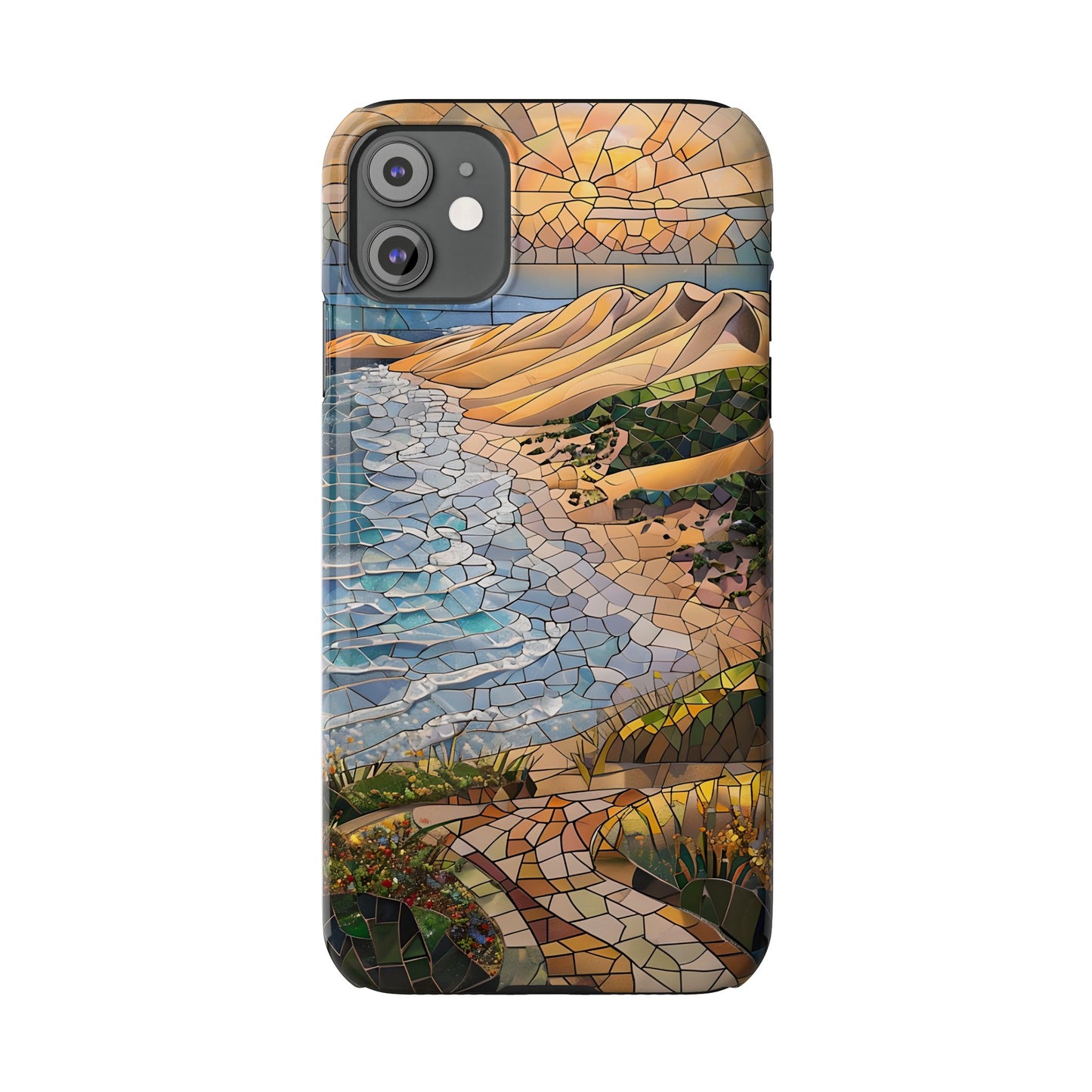 Indiana Dunes National Park Michigan Slim Phone Case, Mosaic Phone Case, East U.S. Nature Art, Coastal Chic, Ocean Lovers, Nature Inspired