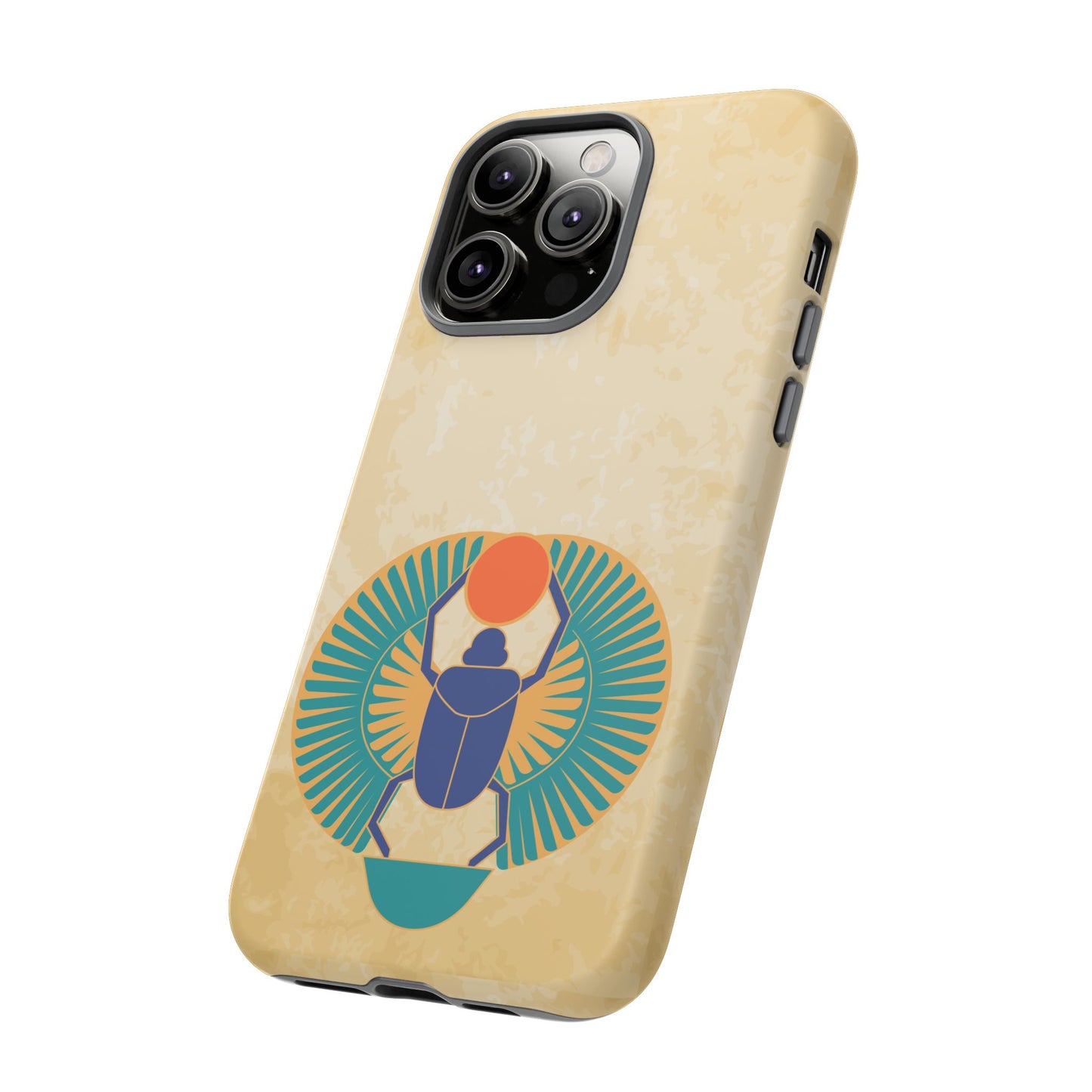 Ancient Egyptian Scarab Beetle Tough Phone Case - Symbol of Rebirth Design, Mythological Art, Compatible with iPhone, Galaxy, and Google
