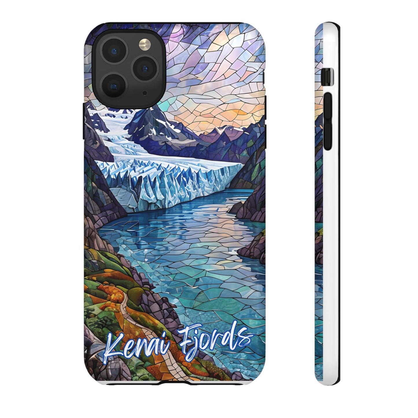 Kenai Fjords National Park Alaska Phone Case, Mosaic Phone Case, Mountain Nature Art, National Park Gift, Scenic Forest Phone Cover