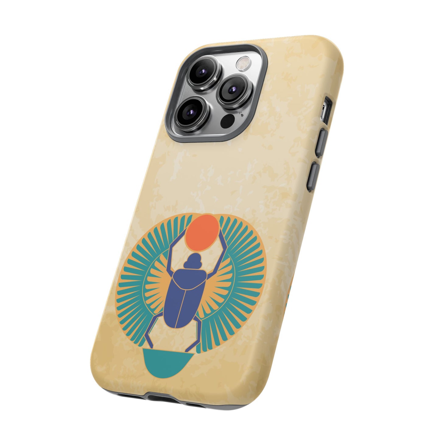 Ancient Egyptian Scarab Beetle Tough Phone Case - Symbol of Rebirth Design, Mythological Art, Compatible with iPhone, Galaxy, and Google