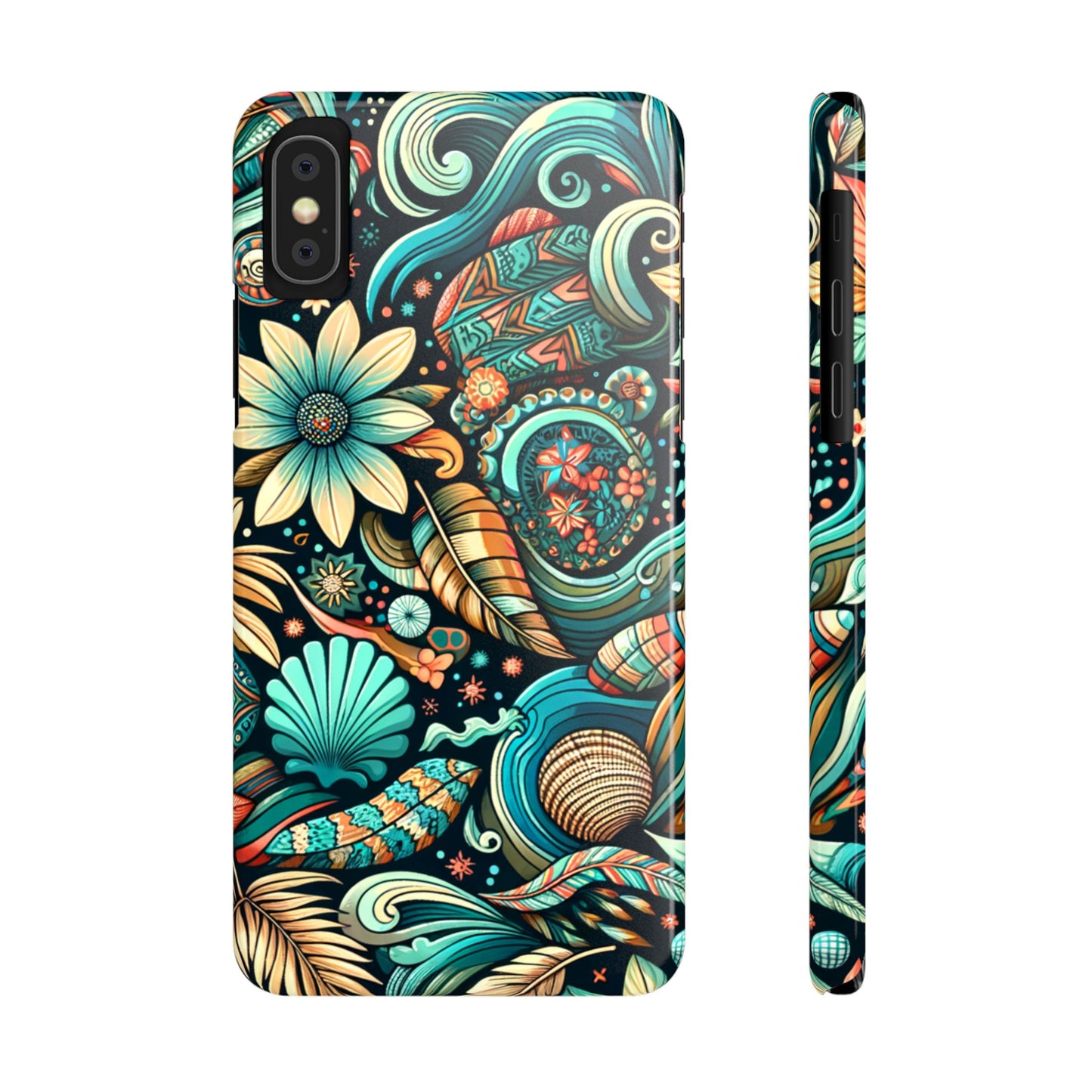 Floral Wave Phone Case - Vibrant Slim Protector, Bohemian Style, Perfect for Gifts, Nature Lovers, Summer Vibes, Eco-Friendly Design
