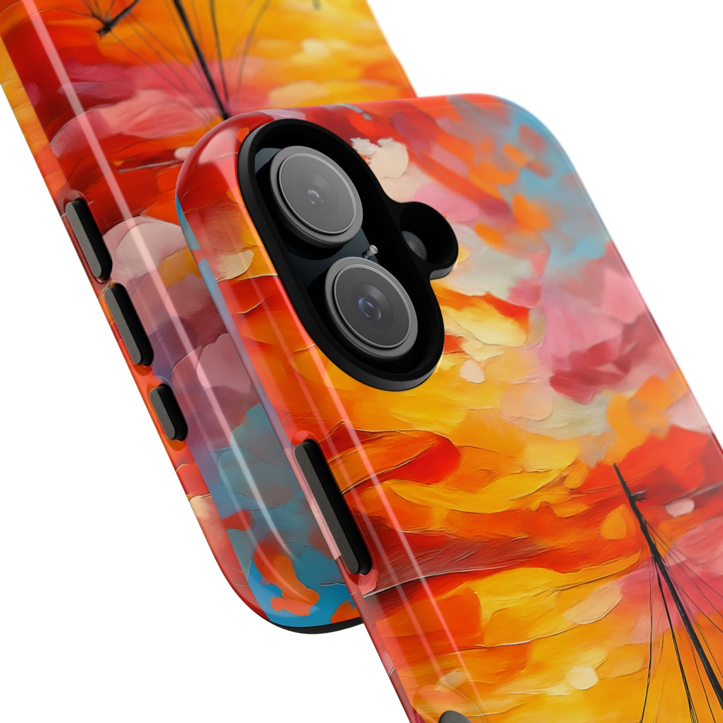 Ocean Art Scenery Tough Phone Case, Oil Painting Style Nautical Sunset Compatible with iPhone 17, 16, 15, 14, 13, Galaxy, Google