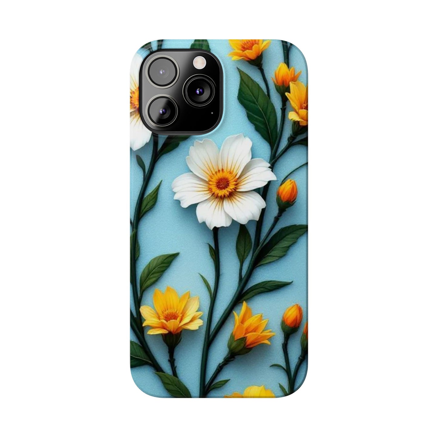 Floral Slim Phone Case, Smartphone Accessories, Gift for Her, Nature Lover Gift, Spring Decor, Cute Phone Cover