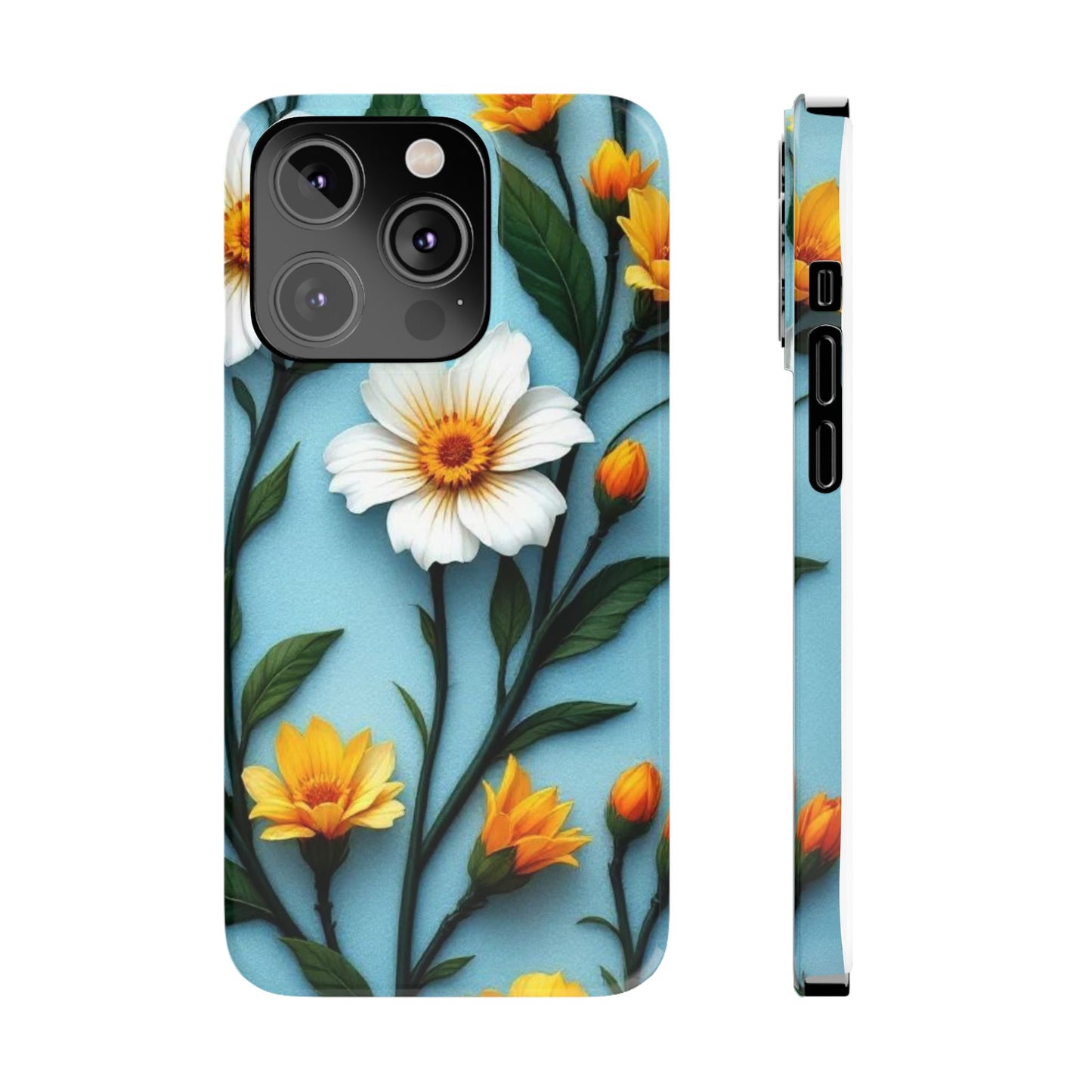 Floral Slim Phone Case, Smartphone Accessories, Gift for Her, Nature Lover Gift, Spring Decor, Cute Phone Cover