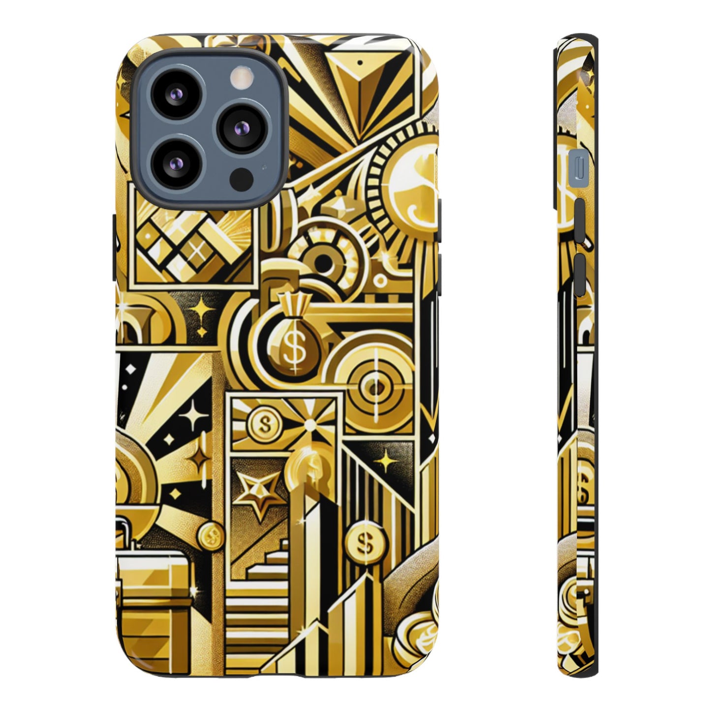 Sagittarius Zodiac Phone Case, Luxury Gold Astrology Gift for Her, Celestial Star Sign Cover with Money and Success Symbols, Birthday Gift