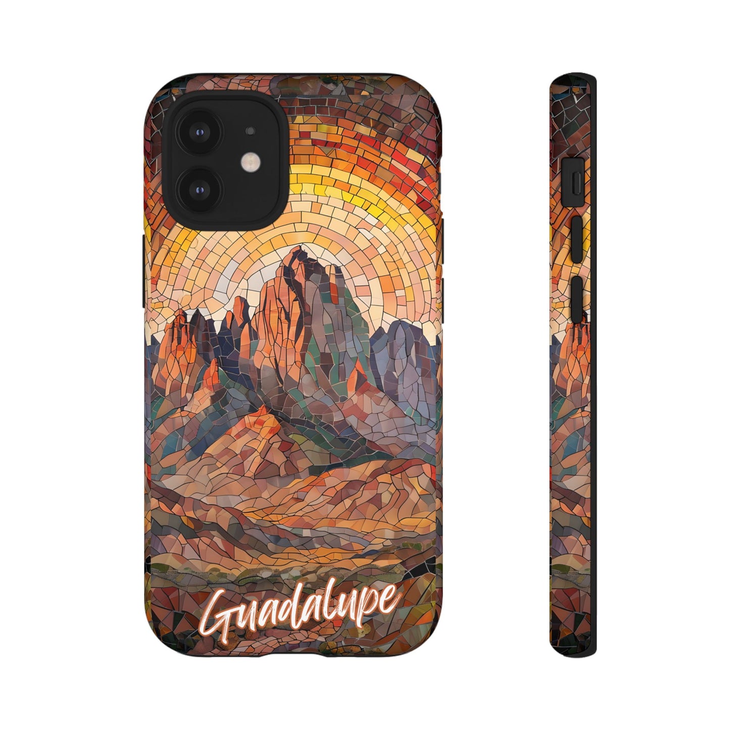 Guadalupe Mountains Mosaic Tough Phone Case, Scenic Mountain Art, National Park Aesthetic, Compatible with iPhone, Galaxy, and Google Phones