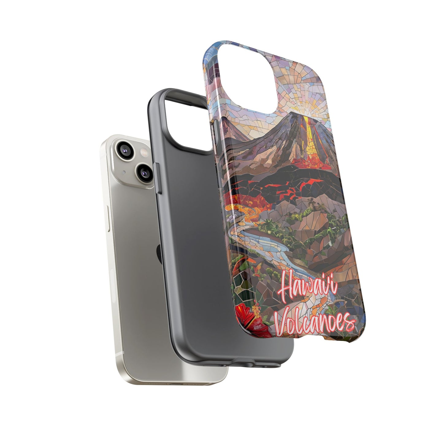 Hawaii Volcanoes National Park Hawaii Phone Case, Mosaic Phone Case, Hawaii Nature Art, National Park Gift, Scenic Waterfall Phone Cover