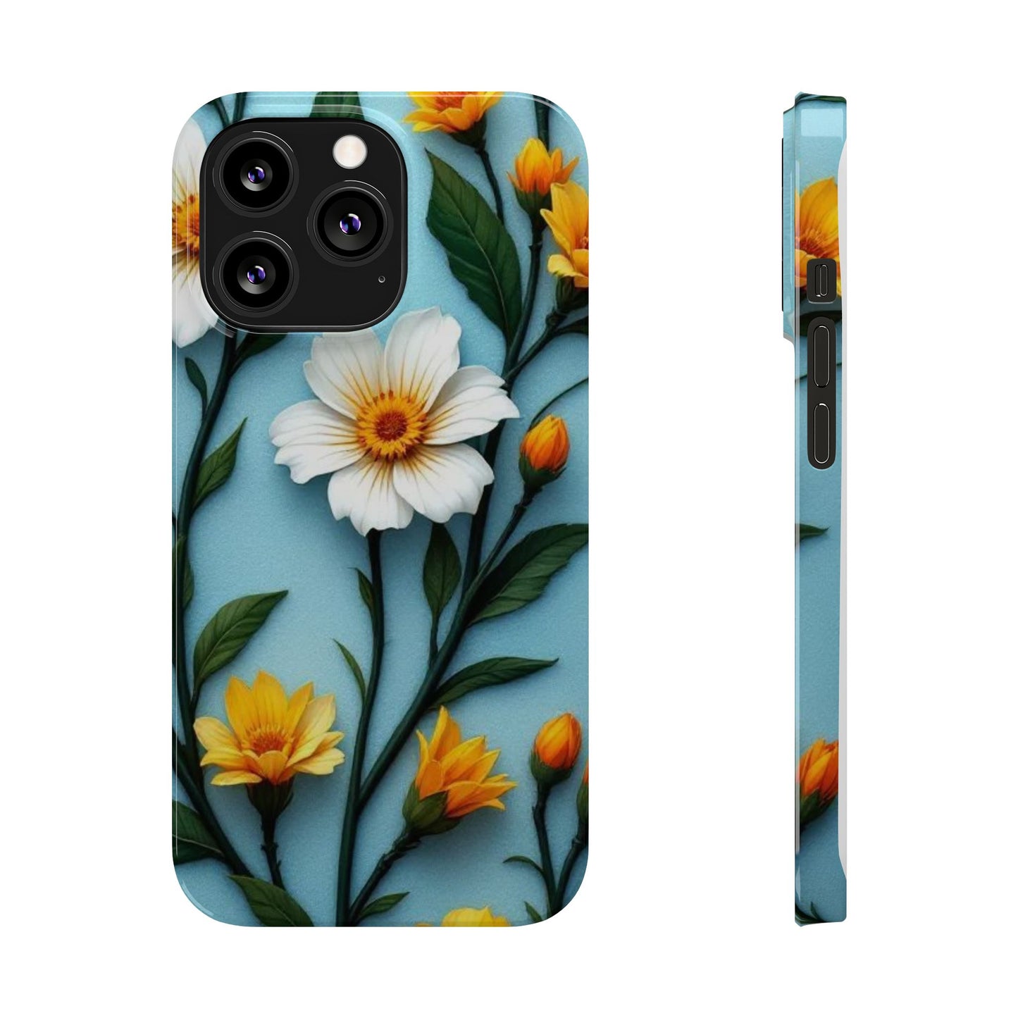 Floral Slim Phone Case, Smartphone Accessories, Gift for Her, Nature Lover Gift, Spring Decor, Cute Phone Cover