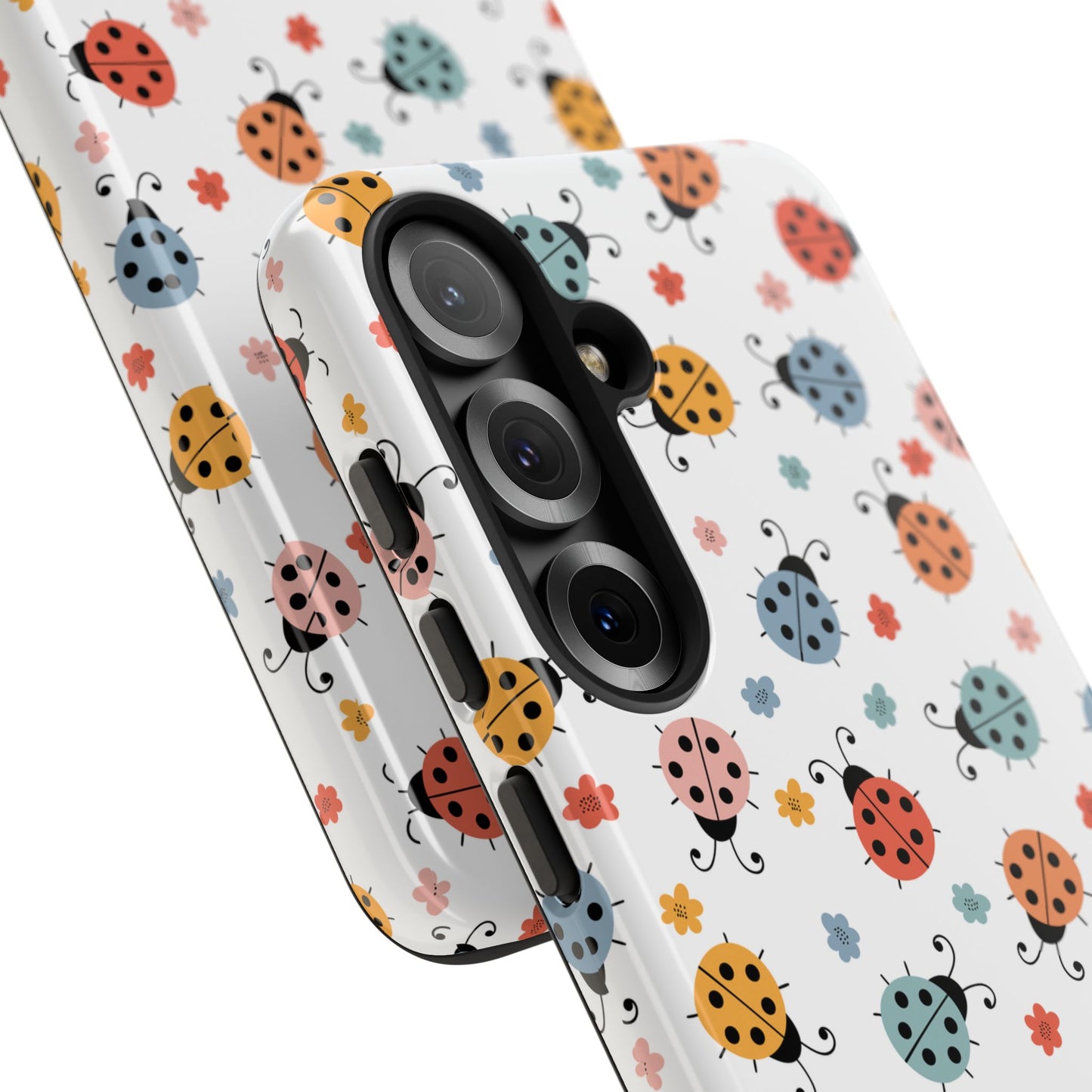 Ladybug Tough Phone Case - Cute Insect Aesthetic, Nature-Inspired Pattern Art, Compatible with iPhone, Galaxy, and Google Phones