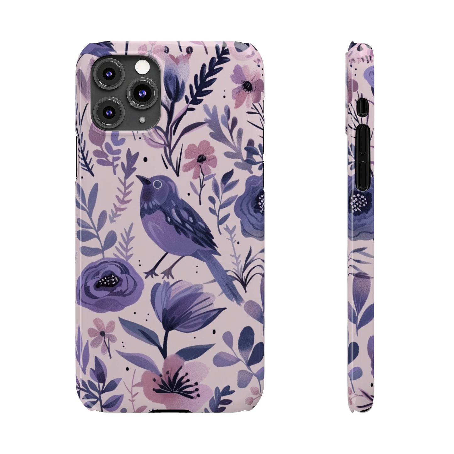 Floral Bird Slim Phone Case, Elegant Phone Cover, Cute Gift for Bird Lovers, Spring Vibes, Nature-Inspired