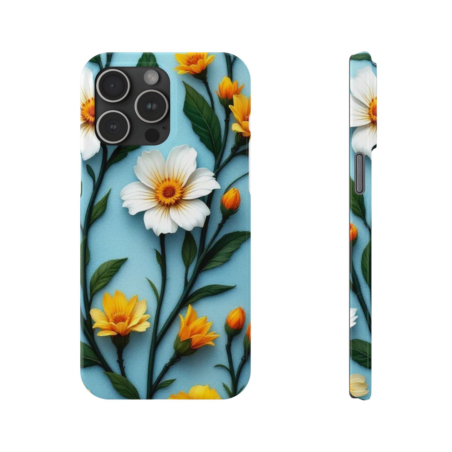 Floral Slim Phone Case, Smartphone Accessories, Gift for Her, Nature Lover Gift, Spring Decor, Cute Phone Cover