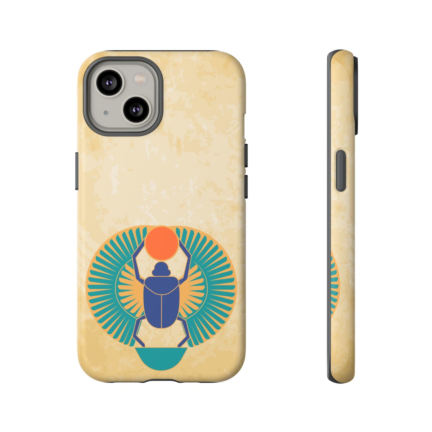 Ancient Egyptian Scarab Beetle Tough Phone Case - Symbol of Rebirth Design, Mythological Art, Compatible with iPhone, Galaxy, and Google