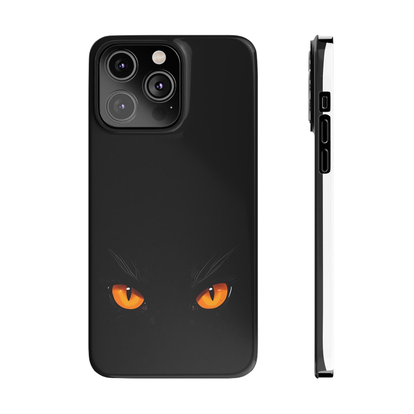 Black Cat Slim Phone Case - Gothic Halloween Aesthetic, Subtle Spookycore Aesthetic, Compatible with iPhone, Galaxy, and Google Phones