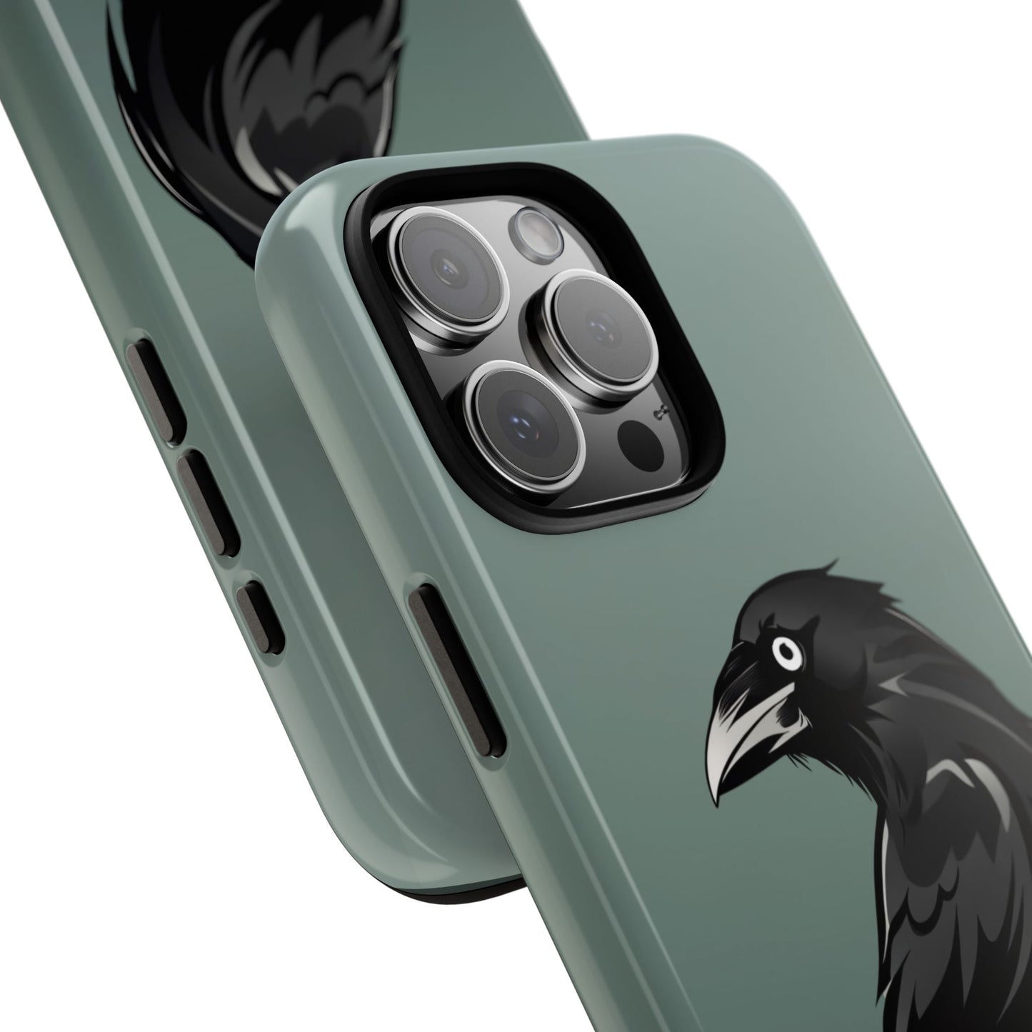 Black Raven Tough Phone Case - Gothic Halloween Aesthetic, Spooky Birdcore Design, Compatible with iPhone, Galaxy, and Google Phones