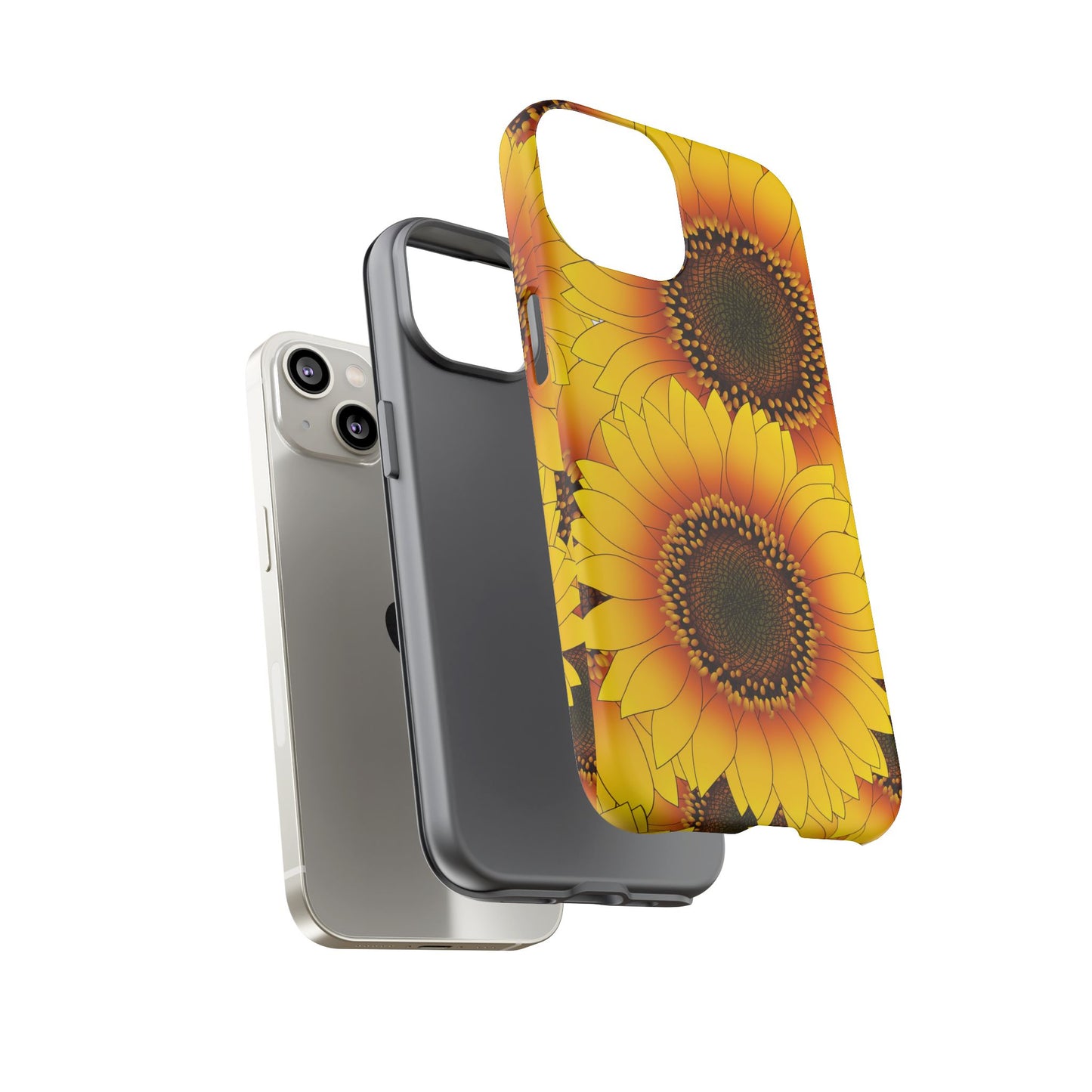 Sunflower Aesthetic Tough Phone Case - Bright Floral Art, Bold Yellow Sunflower Design, Compatible with iPhone, Galaxy, and Google Phones