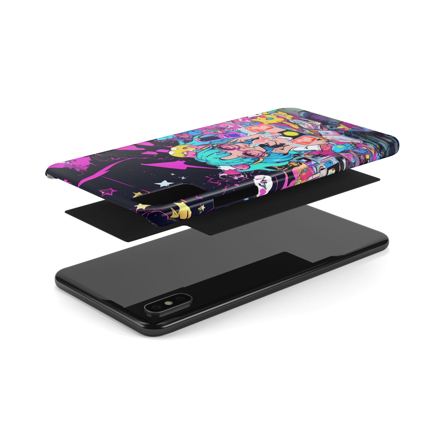 2K Anime Girl Slim Phone Case - Kawaii Vaporwave Style, Cute Maximalist Aesthetic, Cute Phone Covers, Unique Gifts for Teens