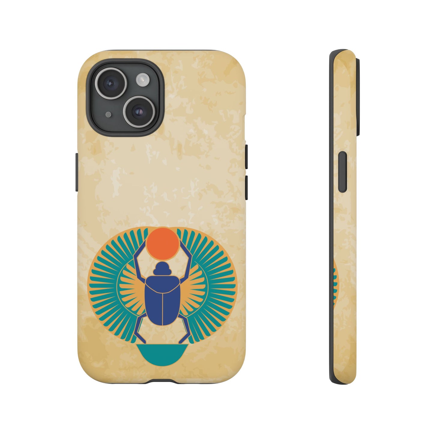Ancient Egyptian Scarab Beetle Tough Phone Case - Symbol of Rebirth Design, Mythological Art, Compatible with iPhone, Galaxy, and Google