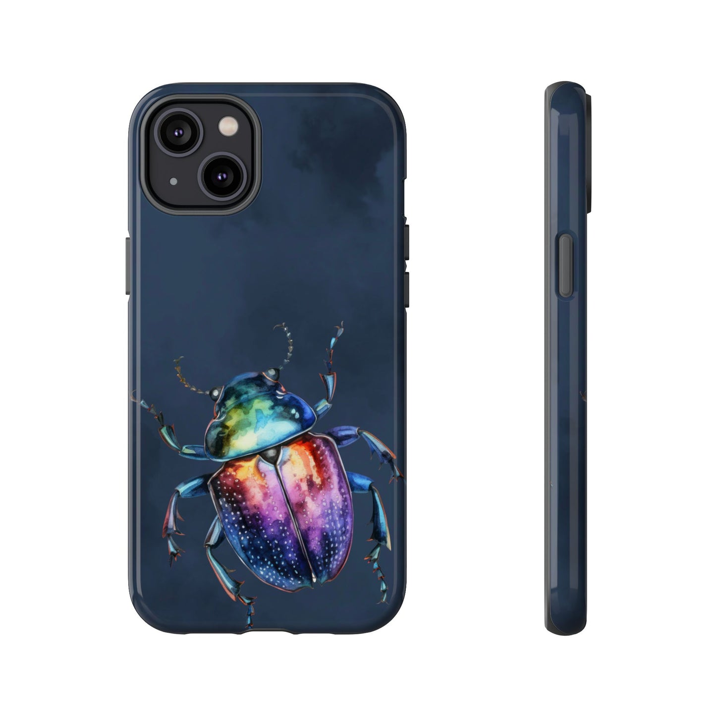 Iridescent Beetle Tough Phone Case - Insect Art Design, Nature-Inspired Pattern, Compatible with iPhone, Galaxy, and Google Phones