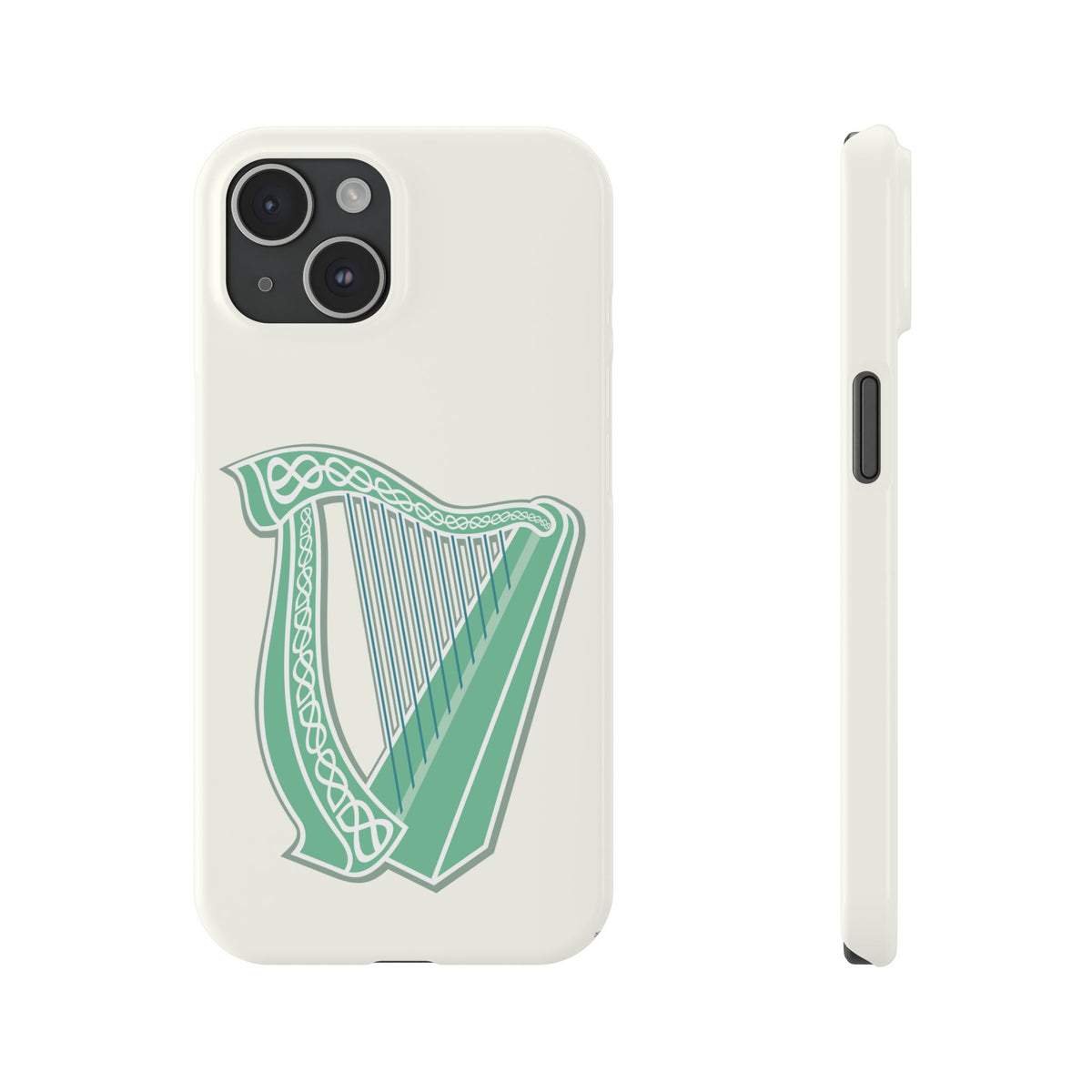 Irish Harp Slim Phone Case, Celtic Heritage Ireland Symbol Art Compatible with iPhone 17, 16, 15, 14, 13, 12, 11