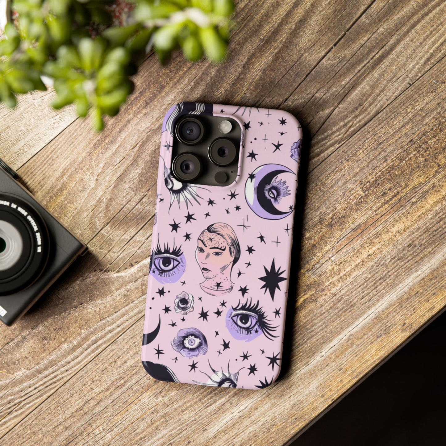 Celestial Slim Phone Cases - Stylish Cosmic Design, Personalized Phone Protectors, Astrology Gifts, Unique Phone Accessories, Moon & Stars