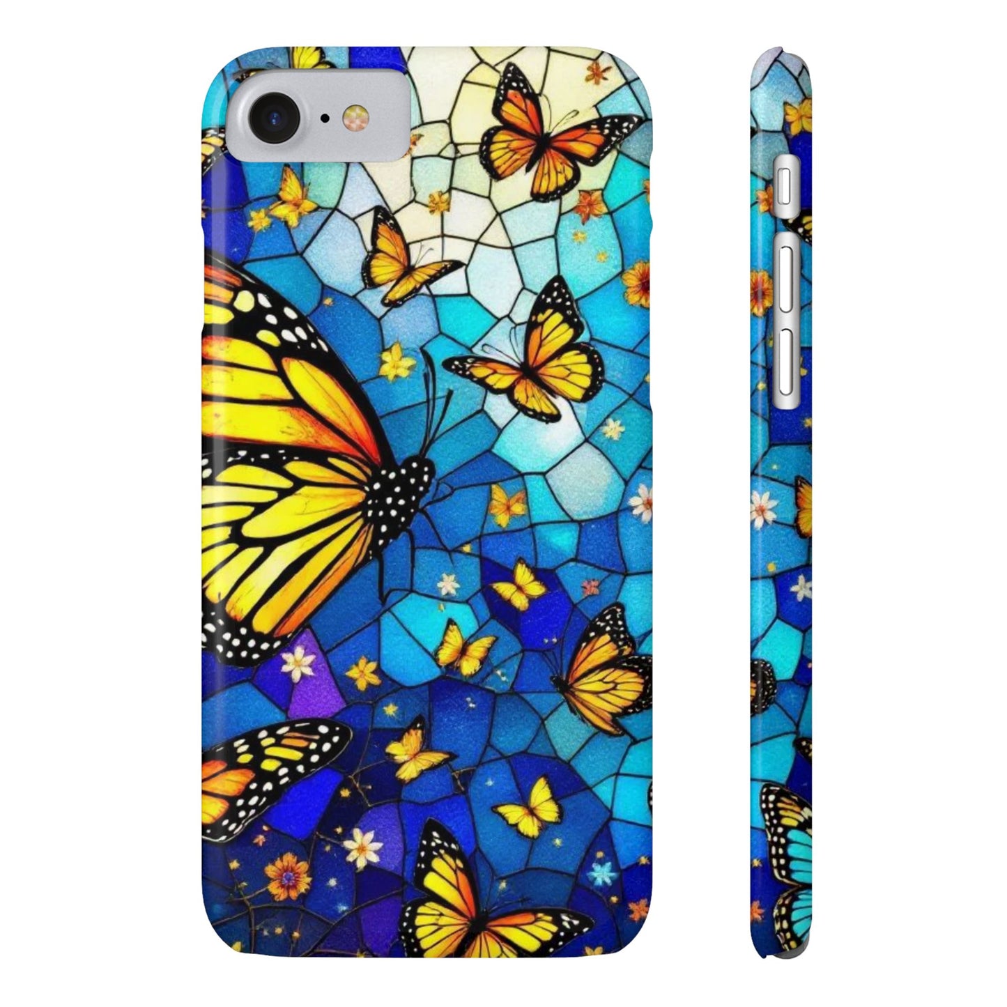 Butterfly Garden Slim Phone Case - Colorful Floral Design, Gift for Nature Lovers, Birthday Surprise, Eco-Friendly, Summer Vibes