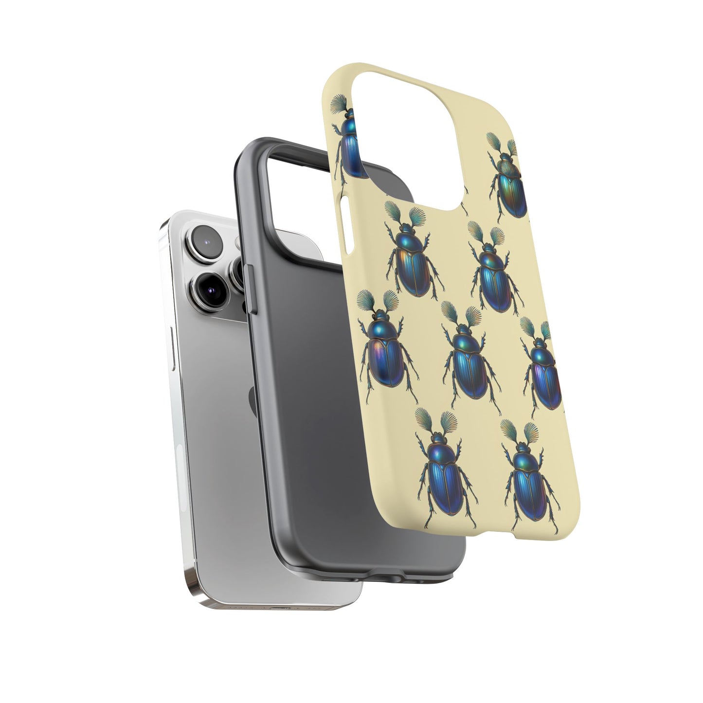 Beetle Tough Phone Case - Nature-Inspired Insect Art, Vintage Bug Pattern Design, Compatible with iPhone, Galaxy, and Google Phones