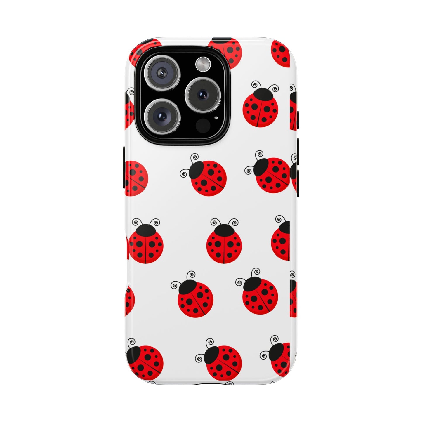 Ladybug Tough Phone Case - Cute Insect Aesthetic, Nature-Inspired Pattern Art, Compatible with iPhone, Galaxy, and Google Phones
