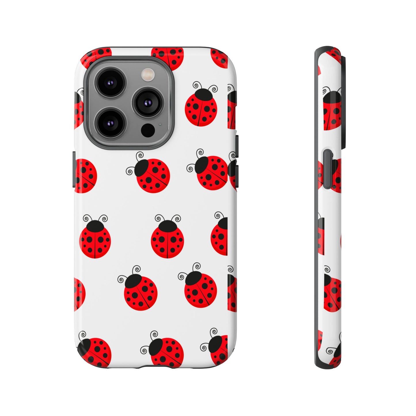 Ladybug Tough Phone Case - Cute Insect Aesthetic, Nature-Inspired Pattern Art, Compatible with iPhone, Galaxy, and Google Phones