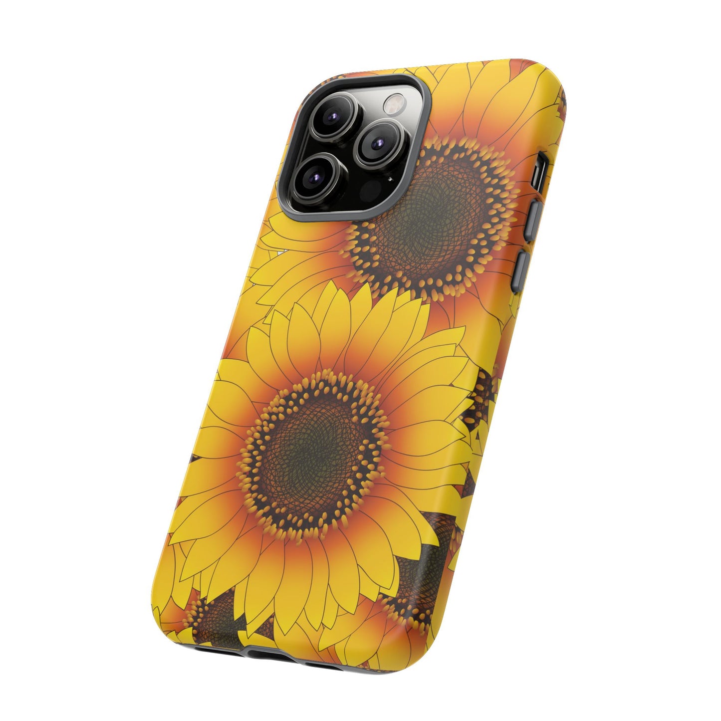 Sunflower Aesthetic Tough Phone Case - Bright Floral Art, Bold Yellow Sunflower Design, Compatible with iPhone, Galaxy, and Google Phones