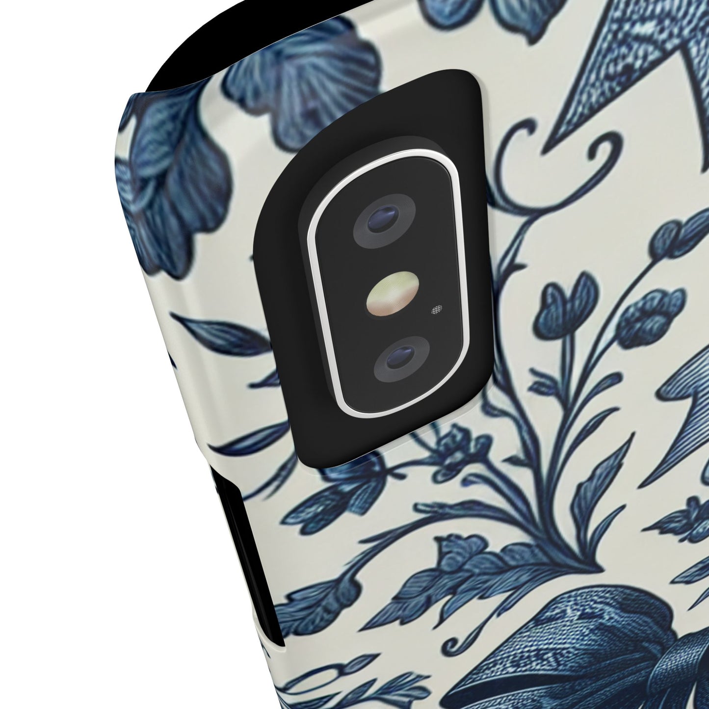 Elegant Floral Bow Slim Phone Case, Blue Flower Phone Cover, Gift for Her, Stylish Tech Accessory, Wedding Gift, Floral Design