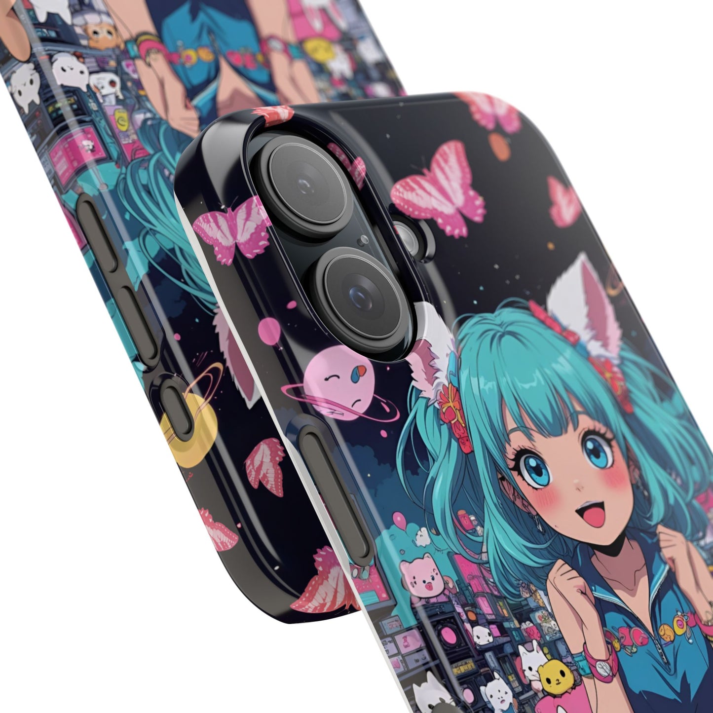Y2K Anime Girl Slim Phone Case, Kawaii Vaporwave Style, Cute Maximalist Aesthetic, Anime Design, Slim Protection, Aesthetic Accessory