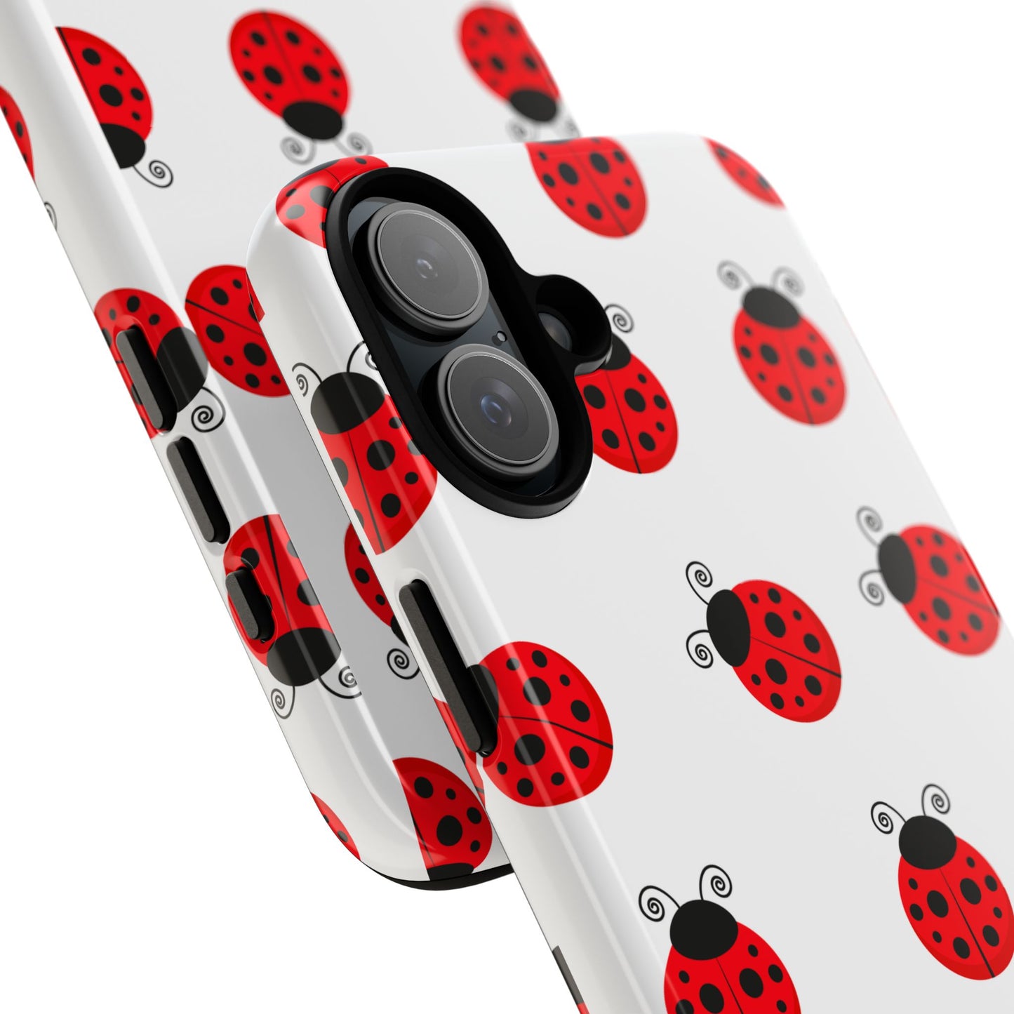 Ladybug Tough Phone Case - Cute Insect Aesthetic, Nature-Inspired Pattern Art, Compatible with iPhone, Galaxy, and Google Phones