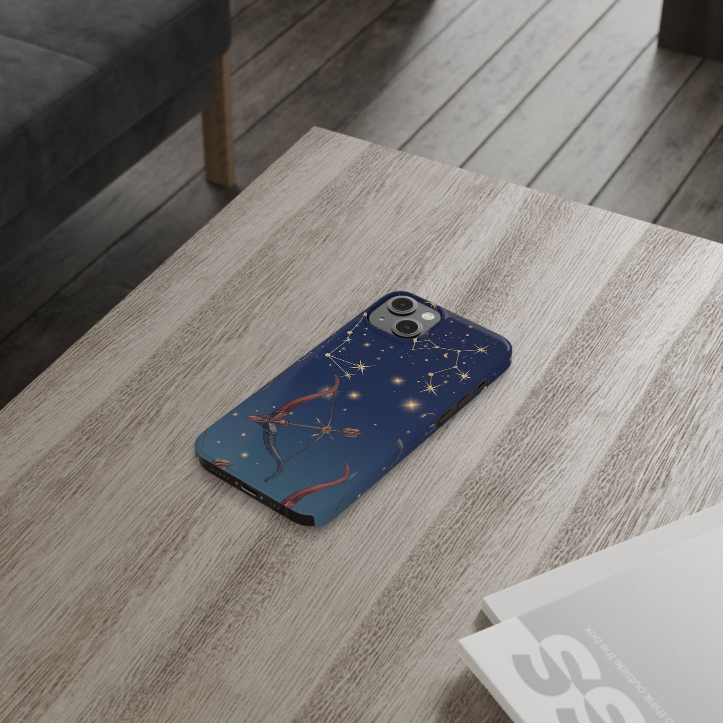 Sagittarius Zodiac Slim Phone Case, Astrology Gift for Her, Celestial Star Sign Cover, Compatible with iPhone 17, 16, 15, 14, 13