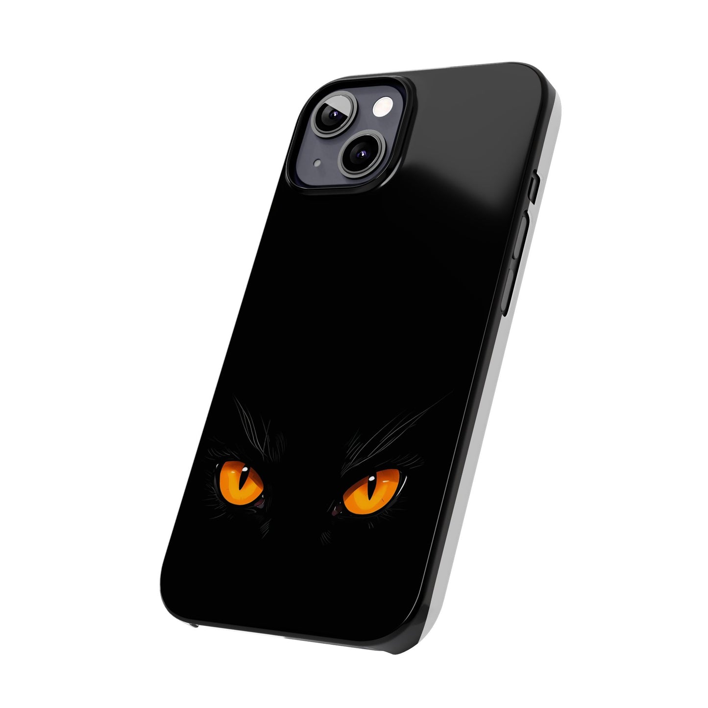 Black Cat Slim Phone Case - Gothic Halloween Aesthetic, Subtle Spookycore Aesthetic, Compatible with iPhone, Galaxy, and Google Phones