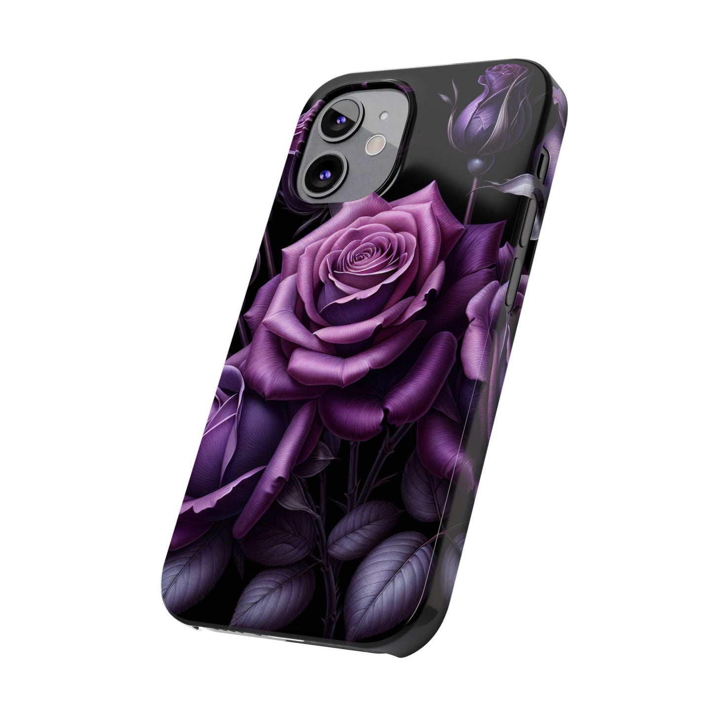 Purple Rose Slim Phone Cases, Floral Phone Cover, Elegant Smartphone Case, Gift for Her, Mother's Day Accessories