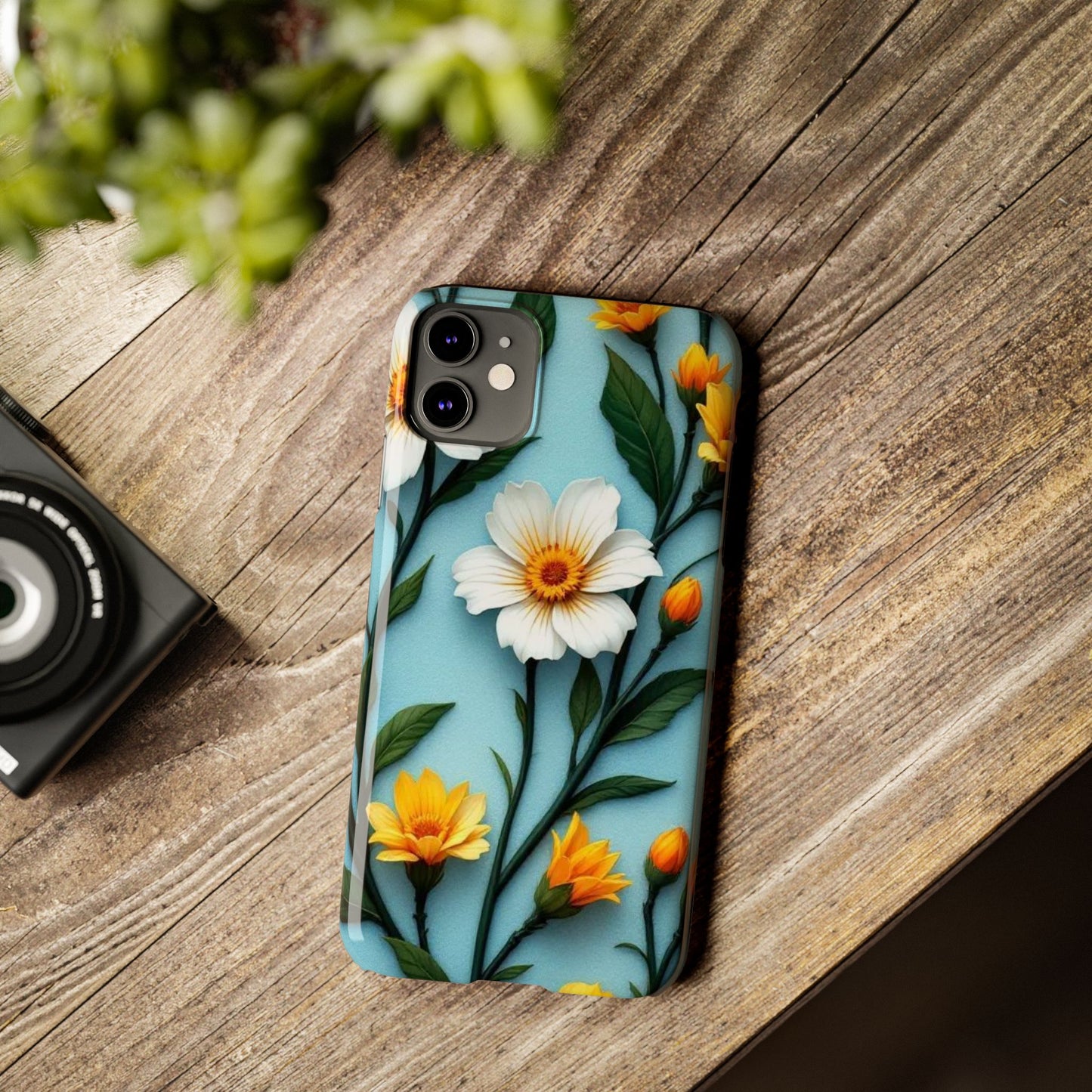 Floral Slim Phone Case, Smartphone Accessories, Gift for Her, Nature Lover Gift, Spring Decor, Cute Phone Cover