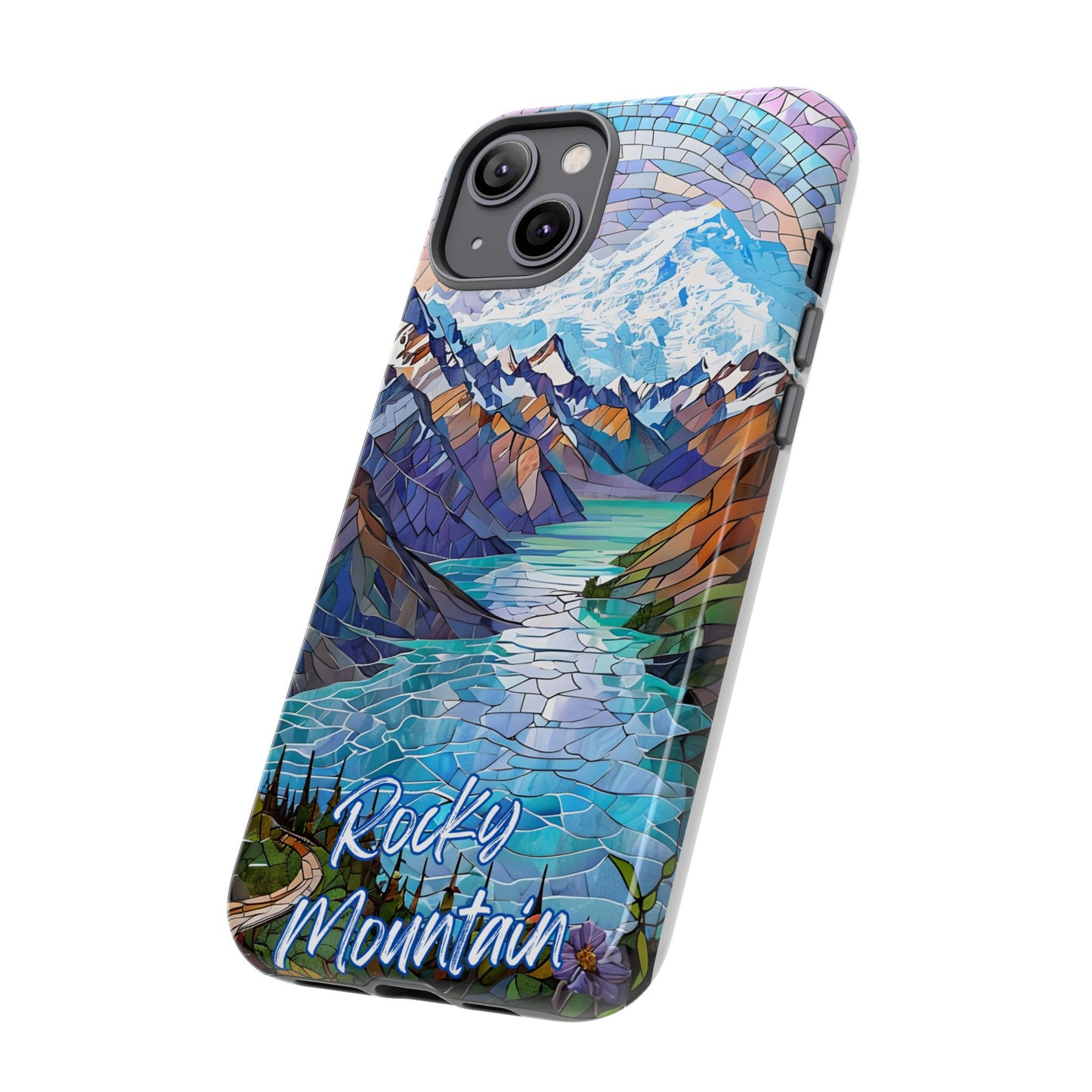 Rocky Mountain National Park Colorado Phone Case, Mosaic Phone Case, Mountain Nature Art, National Park Gift, Scenic Forest Phone Cover