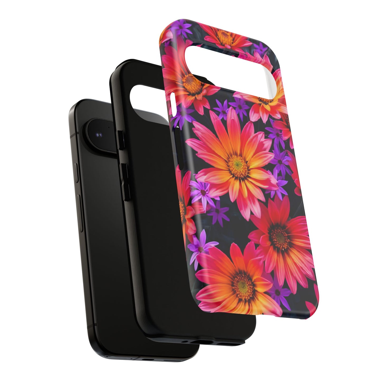 Bold Garden Flower Tough Phone Case - Colorful Floral Print, Bright Botanical Aesthetic, Compatible with iPhone, Galaxy, and Google Phones