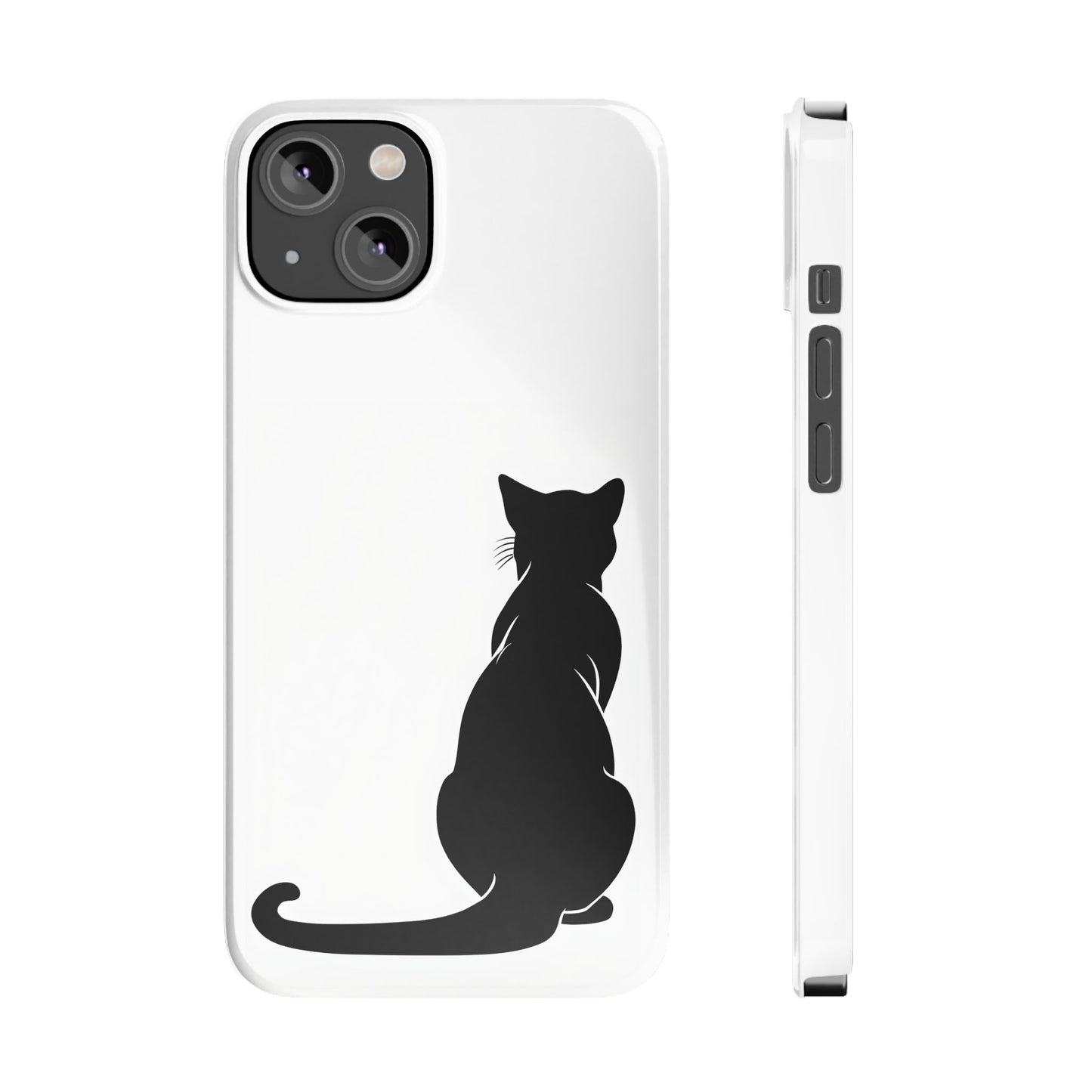 Black Cat Halloween Slim Phone Case Coquette, Creepy Cute Gift for Her, Goth Coquette Spooky Case, Compatible with iPhone, Galaxy, Google