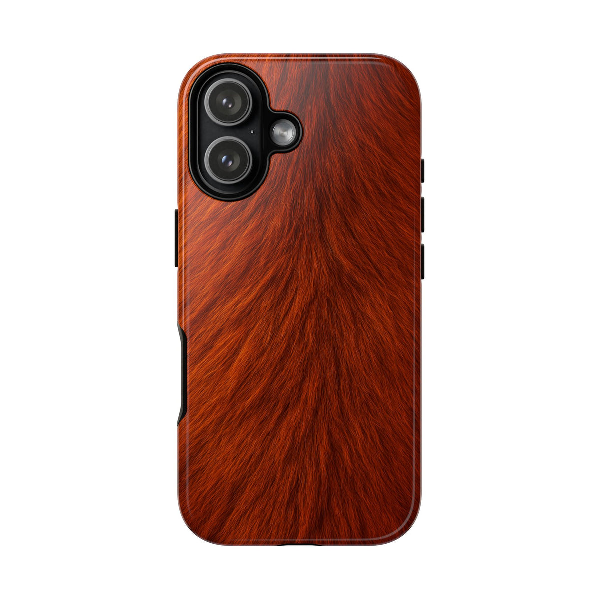 Red Panda Print Tough Phone Case, Animal Print, Protective Faux Skin Style Cover Compatible with iPhone 17, 16, 15, 14, 13, Galaxy, Google