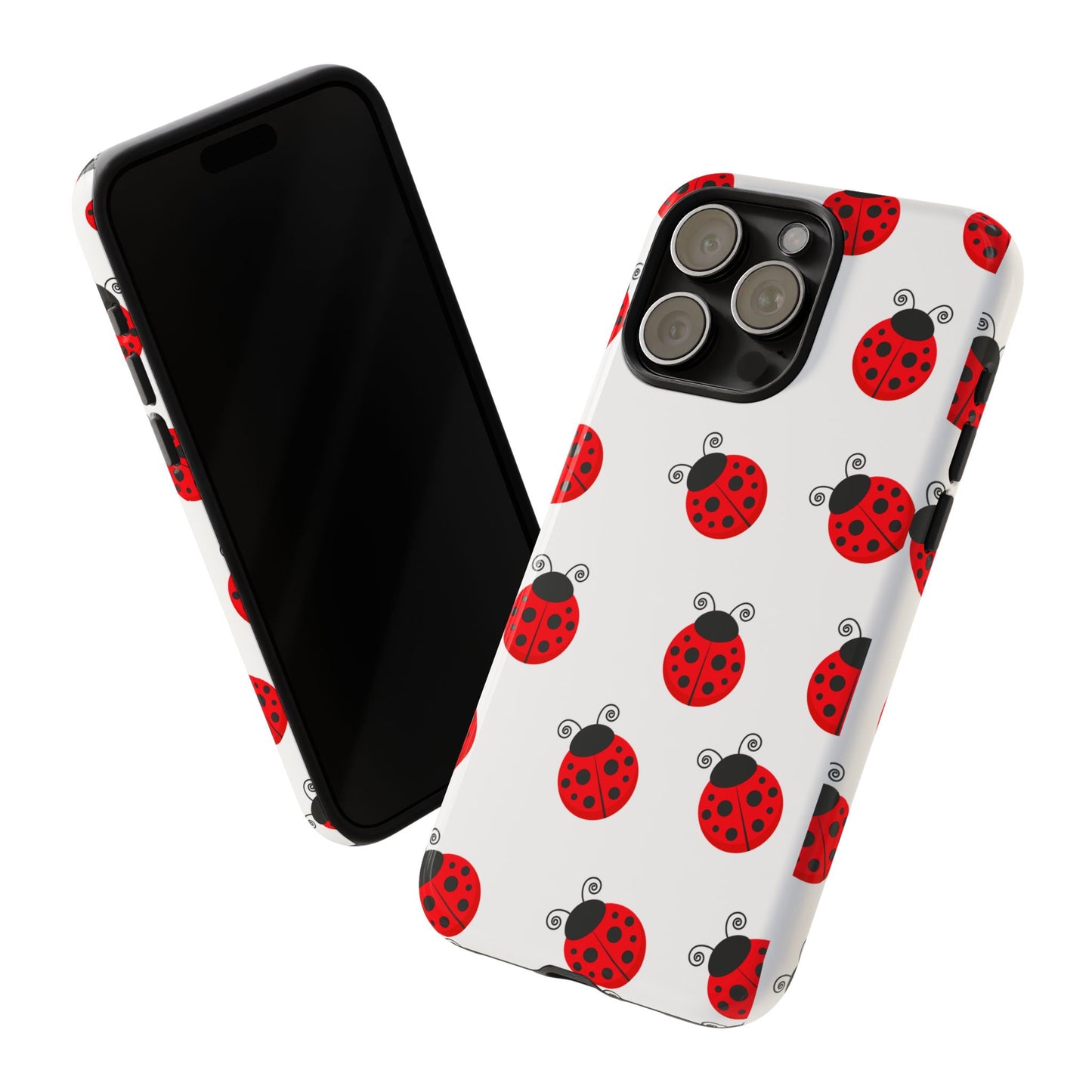 Ladybug Tough Phone Case - Cute Insect Aesthetic, Nature-Inspired Pattern Art, Compatible with iPhone, Galaxy, and Google Phones
