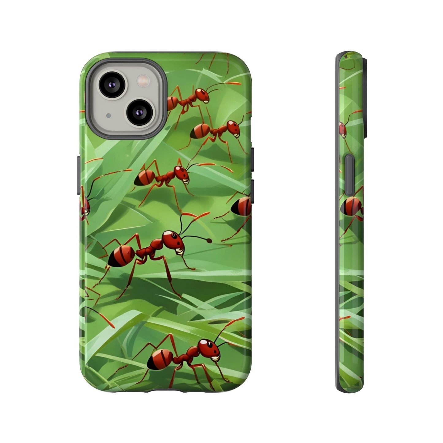 Marching Ant Pattern Tough Phone Case - Realistic Insect Art, Minimalist Nature Aesthetic, Compatible with iPhone, Galaxy, and Google Phones