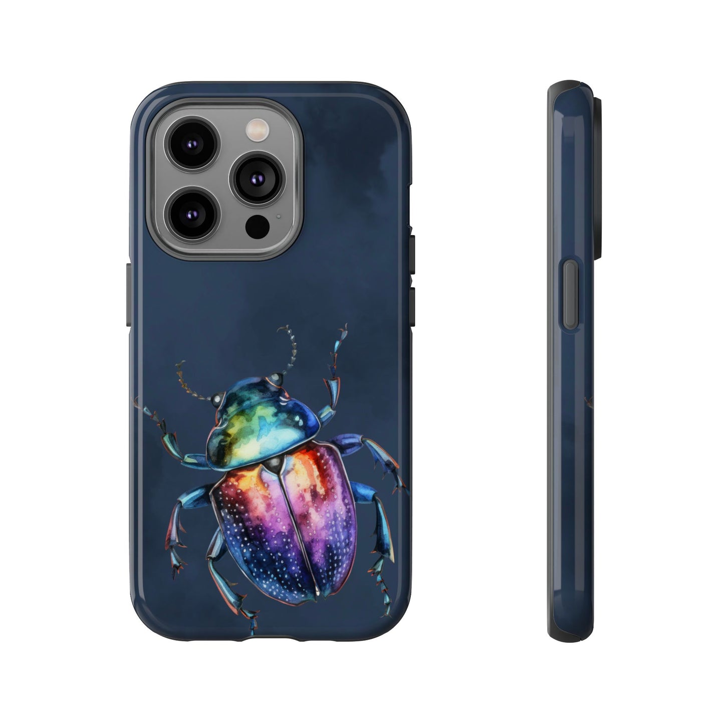 Iridescent Beetle Tough Phone Case - Insect Art Design, Nature-Inspired Pattern, Compatible with iPhone, Galaxy, and Google Phones
