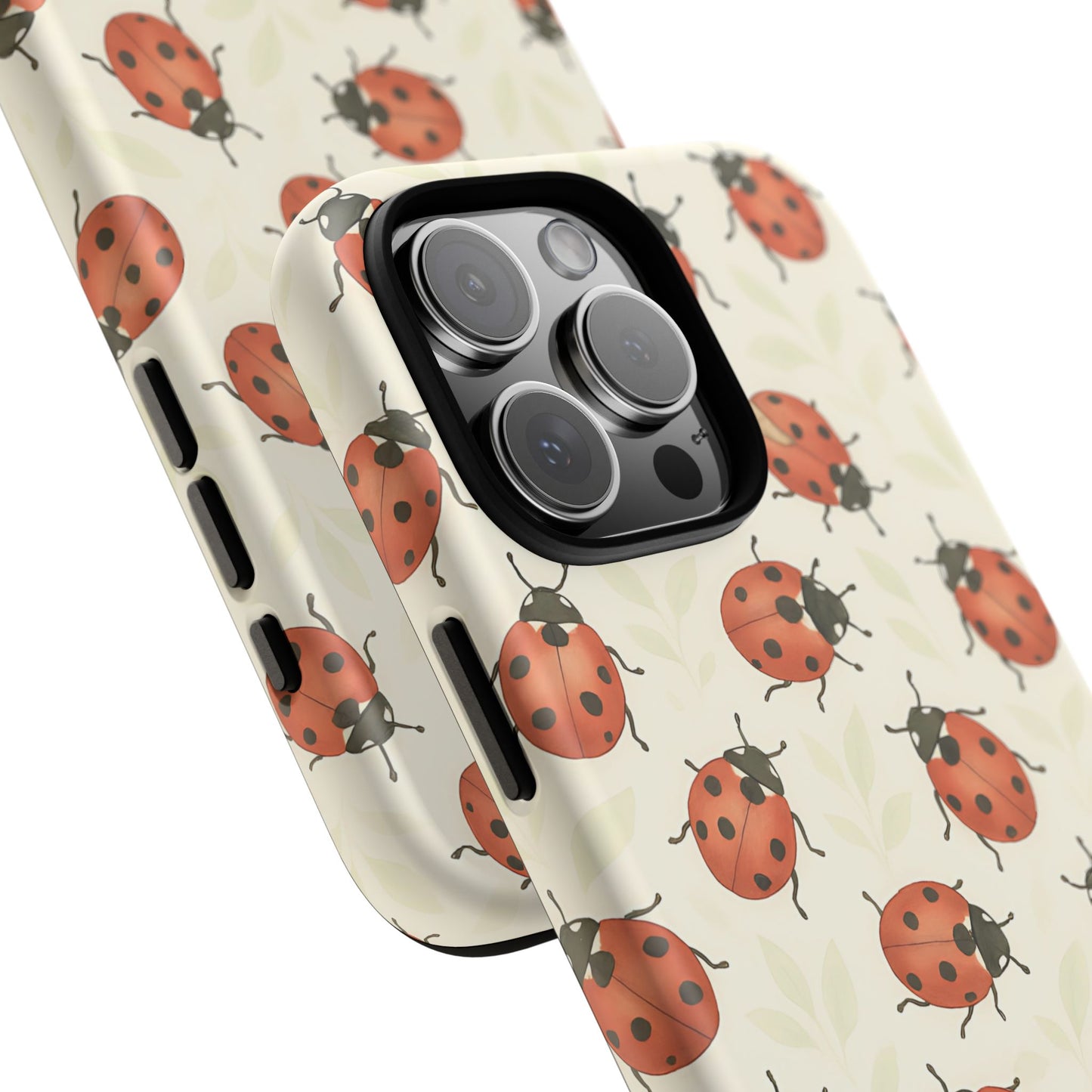 Ladybug Tough Phone Case - Cute Insect Aesthetic, Nature-Inspired Pattern Art, Compatible with iPhone, Galaxy, and Google Phones