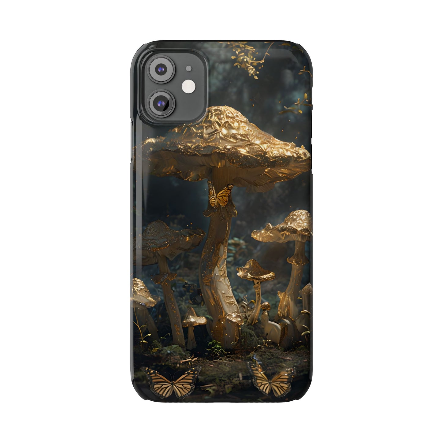 Enchanted Forest Slim Phone Cases, Fantasy Phone Cover, Mushroom Design, Nature Lover Gift, Boho Chic Cell Phone Case