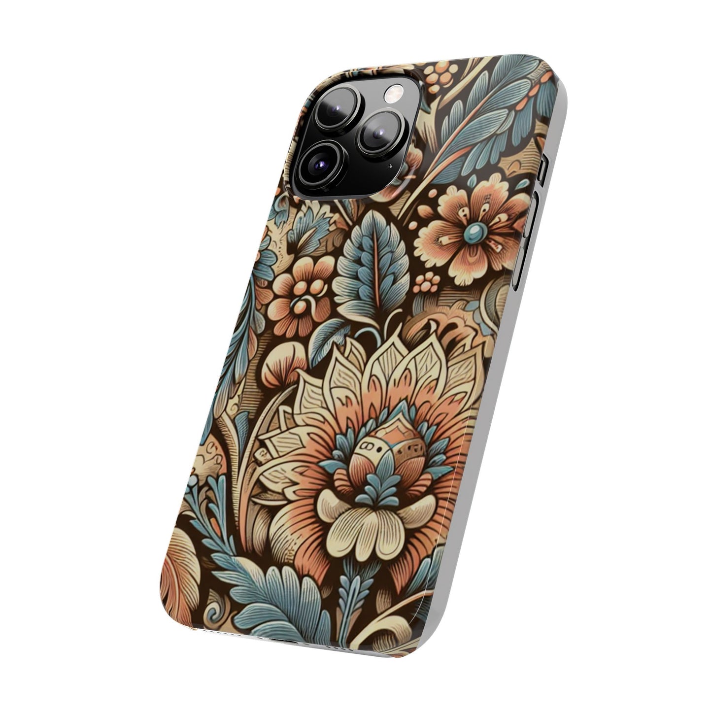 Floral Slim Phone Case, Boho Chic Phone Cover, Stylish Gift for Her, Spring and Summer Accessory, Trendy Phone Protector