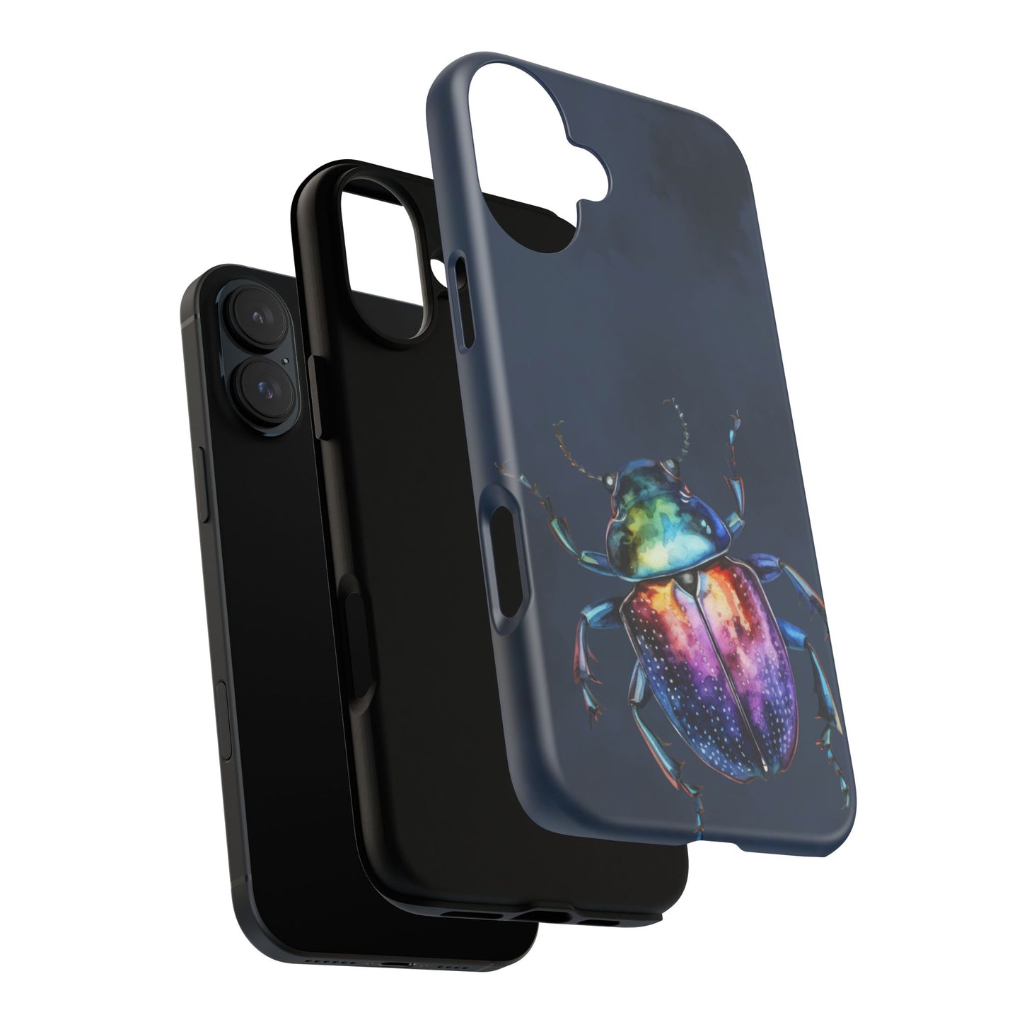 Iridescent Beetle Tough Phone Case - Insect Art Design, Nature-Inspired Pattern, Compatible with iPhone, Galaxy, and Google Phones